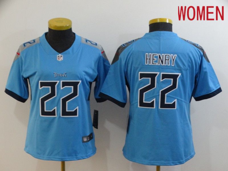 Women Tennessee Titans #22 Henry Light Blue New Nike Vapor Untouchable Limited NFL Jersey->women nfl jersey->Women Jersey